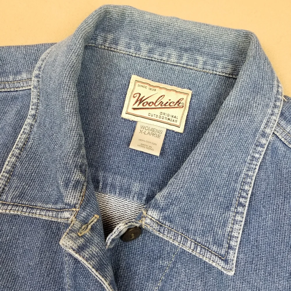 VTG Y2K 00's Woolrich Light Wash Denim Jean's Vest - Picture 2 of 6